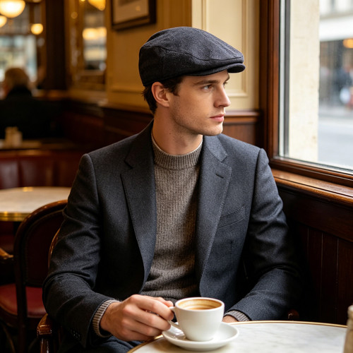 Tweed check flat - check, vintage