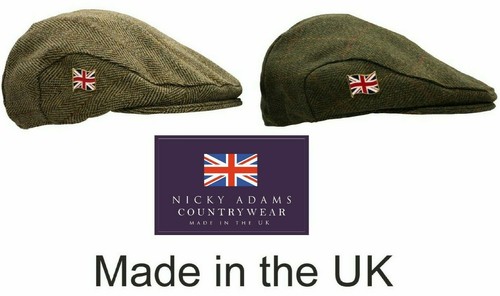 Mens tweed flat cap - tweed, waterproof