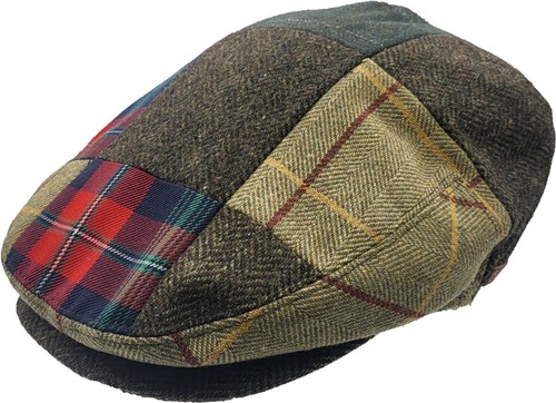 Tweed patchwork flat - flat, cap