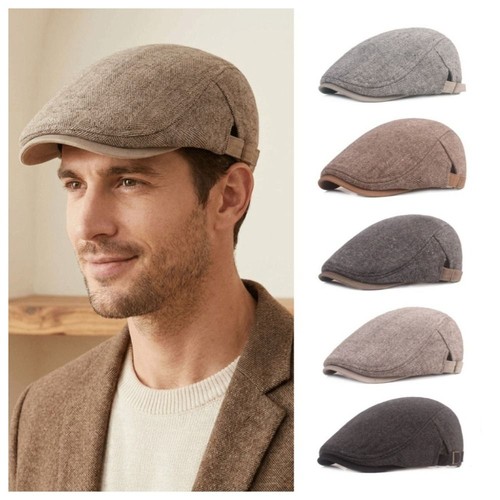Men flat cap washed - flat, newsboy