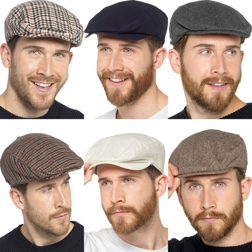 Mens flat caps herringbone - flat,