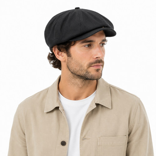 Flat cap with peak - flat,