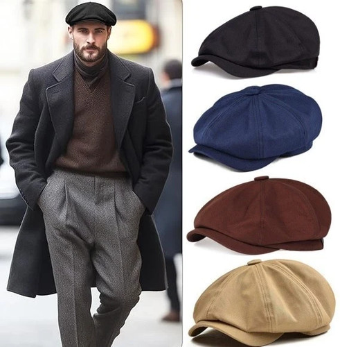 Panels newsboy flat cap mens - flat,