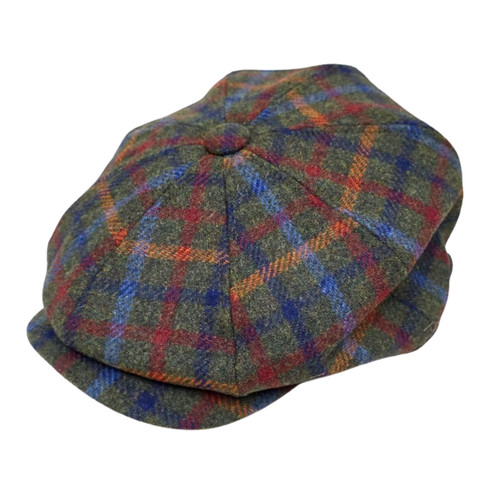 Wool newsboy cap herringbone - wool,