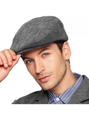 Mens tweed flat cap vintage - tweed,