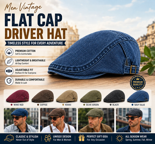 Men vintage flat cap driver - men,