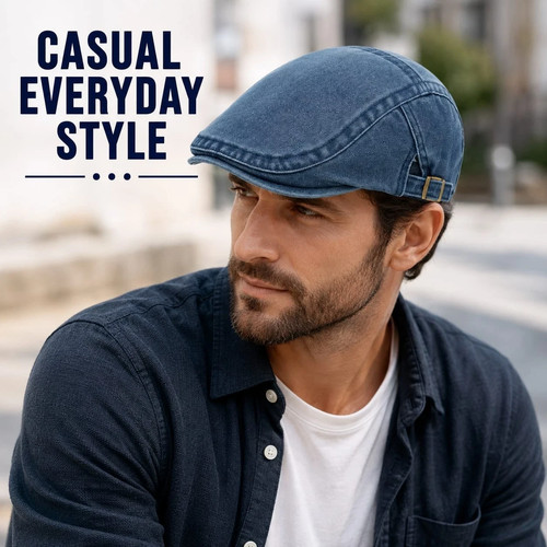 Men flat cap washed - flat,