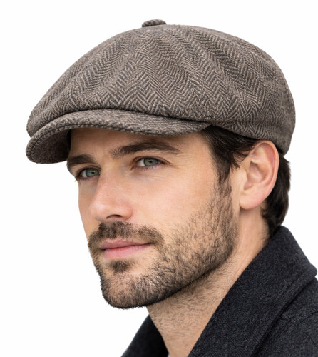 Men tweed flat cap - flat,