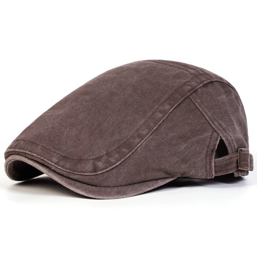 Men flat cap washed - men, newsboy