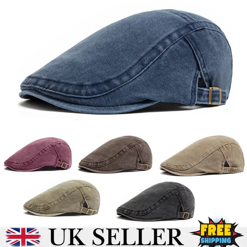 Men flat cap washed newsboy - cap,